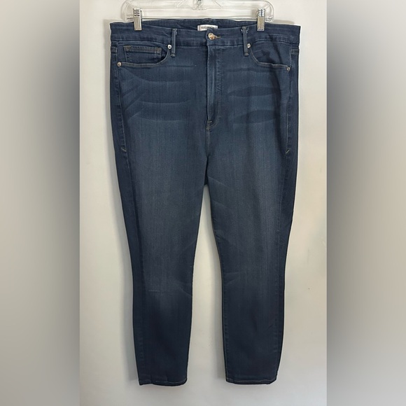 $149 GOOD AMERICAN Good Waist Made In USA Jeans Womens 22 Ankle 35x25” High-rise - Picture 3 of 15